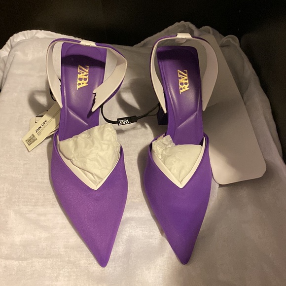 Purple sling back heels - Picture 5 of 6